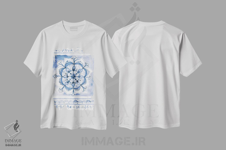 تیشرت طرح دار حال وهوای نیلی دو، تزئینی اثر آماندا مک گی | immage.ir