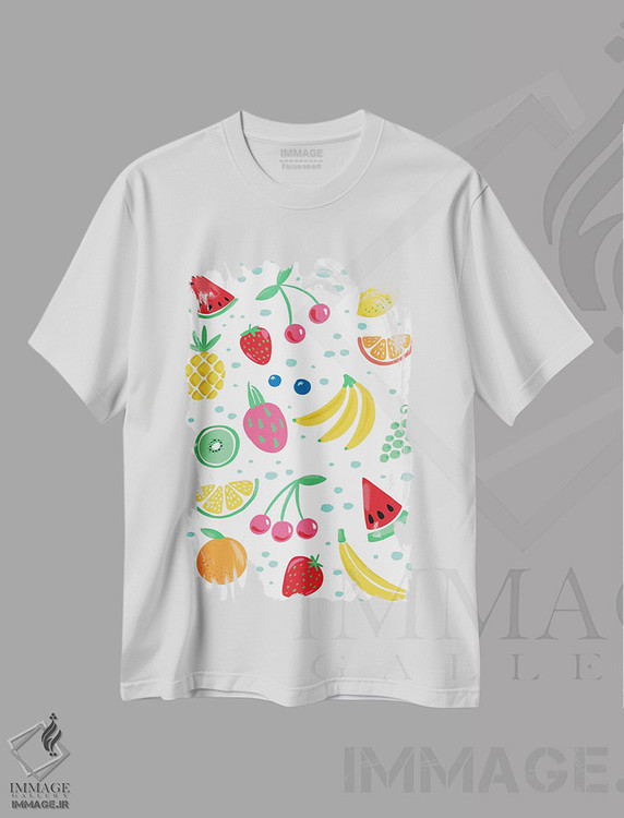 تیشرت طرح دار میوه های تابستانی سه، تزئینی اثر آماندا مک گی | immage.ir