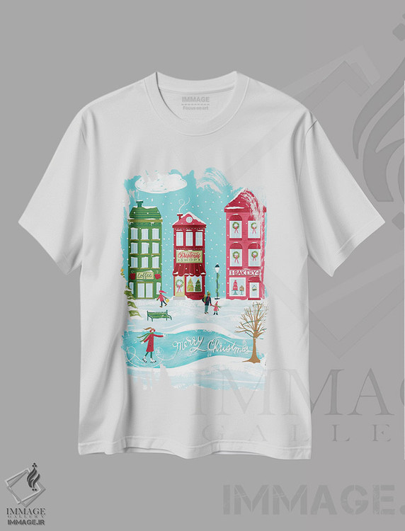تیشرت طرح دار شهر کریسمسی، تابلو و عبار ت های کریسمسی اثر آماندا مک گی | immage.ir