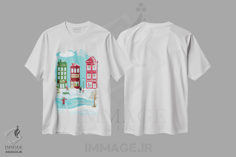 تیشرت طرح دار شهر کریسمسی، تابلو و عبار ت های کریسمسی اثر آماندا مک گی | immage.ir