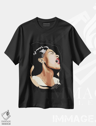 تیشرت طرح دار بیلی هالیدی، هنر آمریکایی آفریقایی تبار اثر آنا مک کی | فروشگاه ایماژ