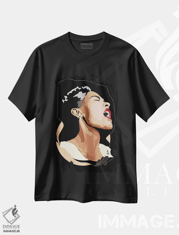 تیشرت طرح دار بیلی هالیدی، هنر آمریکایی آفریقایی تبار اثر آنا مک کی | فروشگاه ایماژ