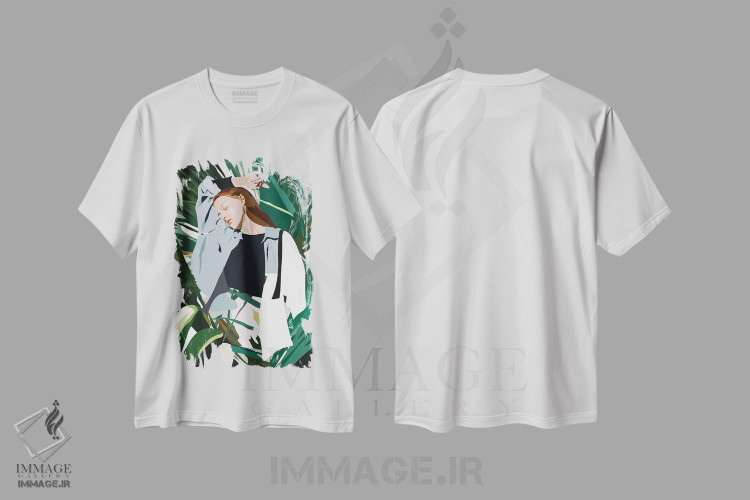 تیشرت طرح دار بانوی آبی، تزئینی اثر آنا مک کی | immage.ir