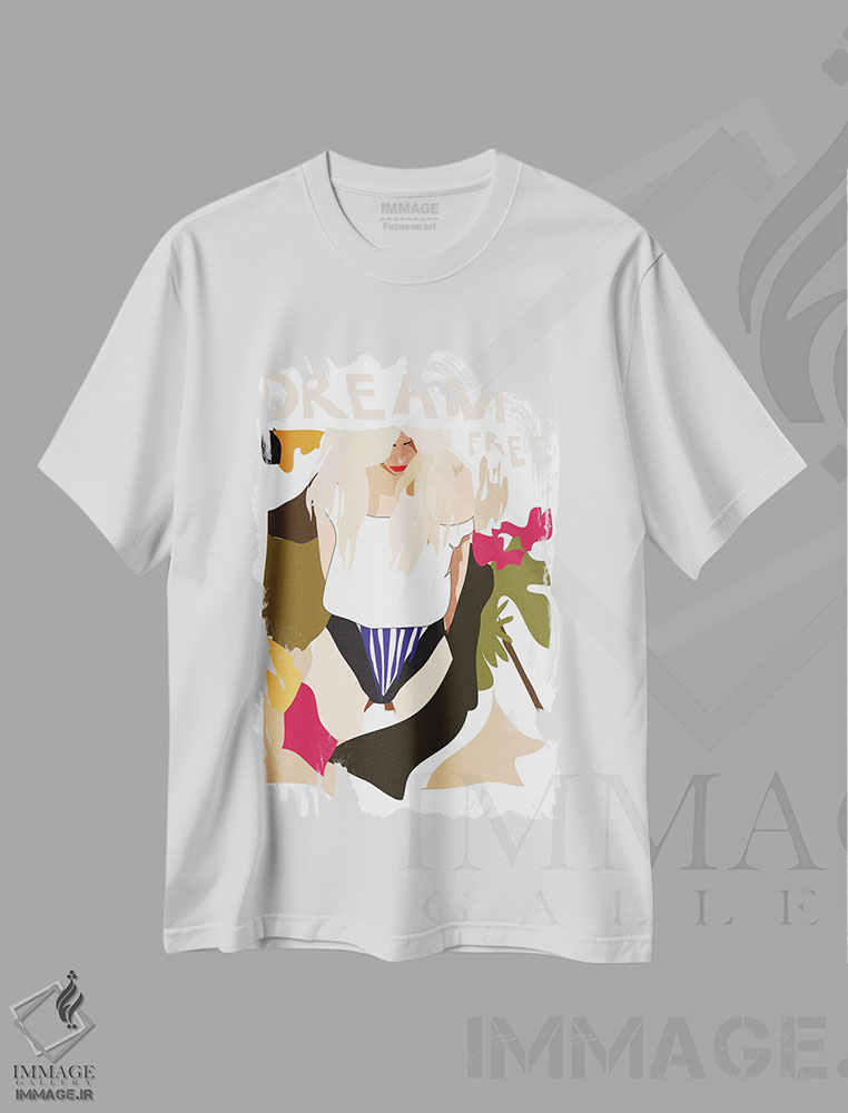 تیشرت طرح دار رویای آزاد، تزئینی اثر آنا مک کی | immage.ir
