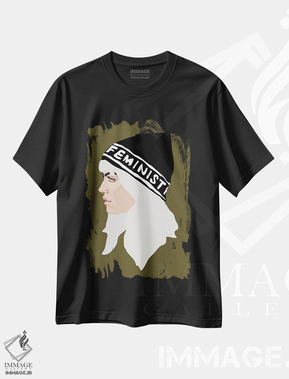 تیشرت طرح دار طلای فمنیستی، تزئینی اثر آنا مک کی | فروشگاه ایماژ