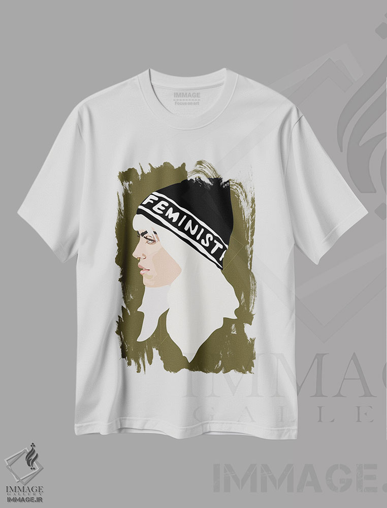 تیشرت طرح دار طلای فمنیستی، تزئینی اثر آنا مک کی | immage.ir
