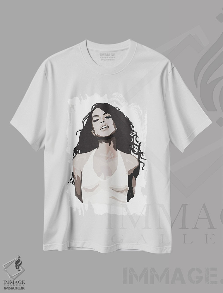 تیشرت طرح دار آلیا سیاه و سفید، هنر آمریکایی آفریقایی تبار اثر آنا مک کی | immage.ir