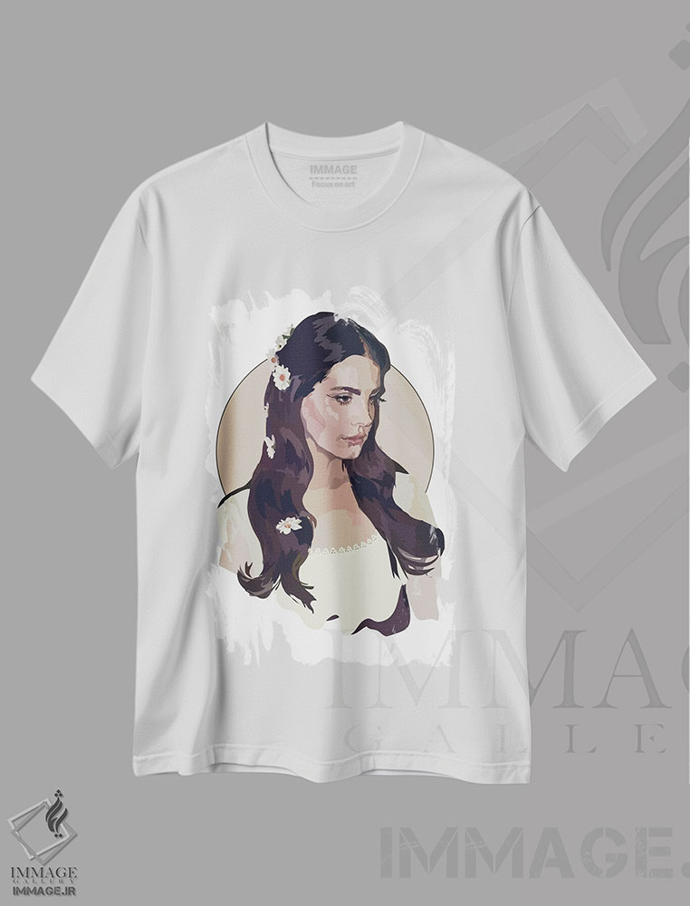 تیشرت طرح دار لانا دل ری اشتیاق به زندگی، تزئینی اثر آنا مک کی | immage.ir