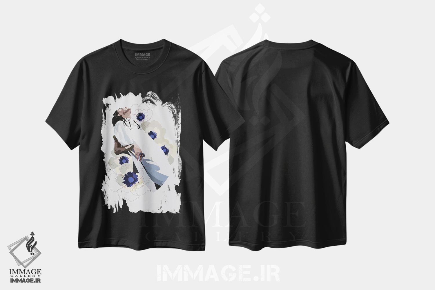 تیشرت طرح دار در حال شکوفه، تزئینی اثر آنا مک کی | فروشگاه ایماژ