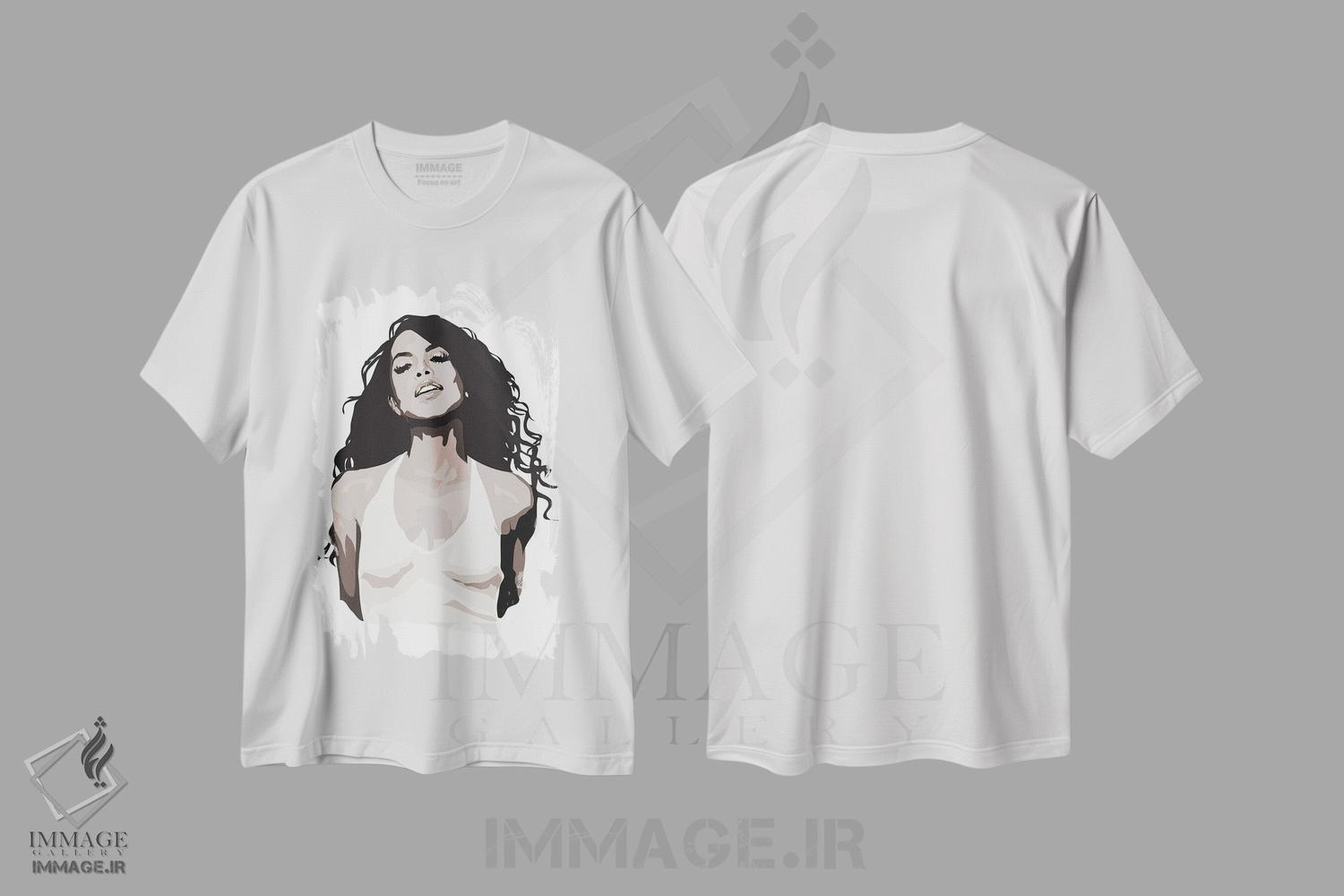تیشرت طرح دار آلیا سیاه و سفید، هنر آمریکایی آفریقایی تبار اثر آنا مک کی | immage.ir