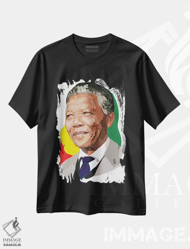 تیشرت طرح دار نلسون ماندلا، تزئینی اثر آنا مک کی | فروشگاه ایماژ