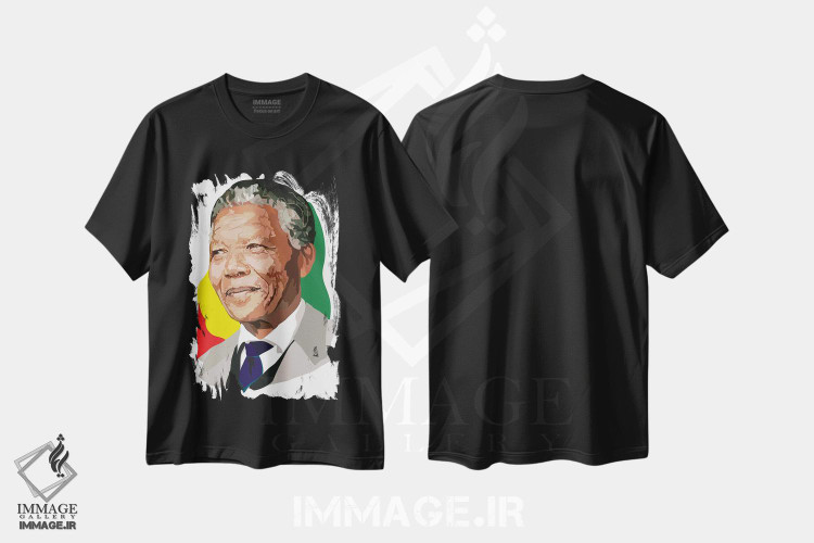تیشرت طرح دار نلسون ماندلا، تزئینی اثر آنا مک کی | فروشگاه ایماژ