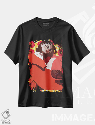 تیشرت طرح دار تابستان قرمز، تزئینی اثر آنا مک کی | فروشگاه ایماژ