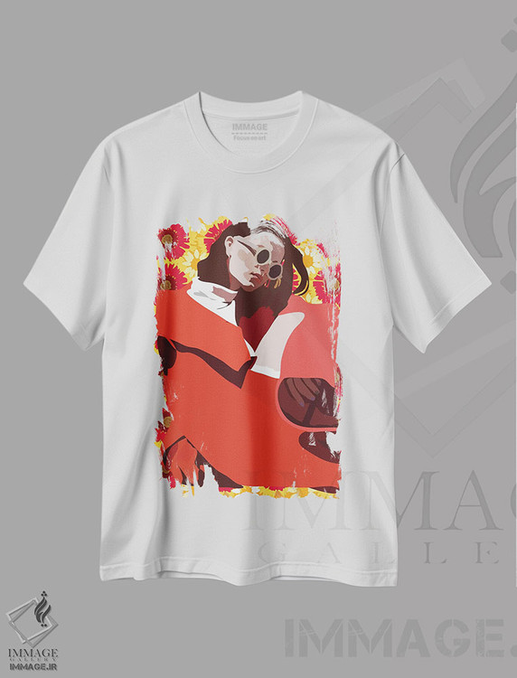 تیشرت طرح دار تابستان قرمز، تزئینی اثر آنا مک کی | immage.ir
