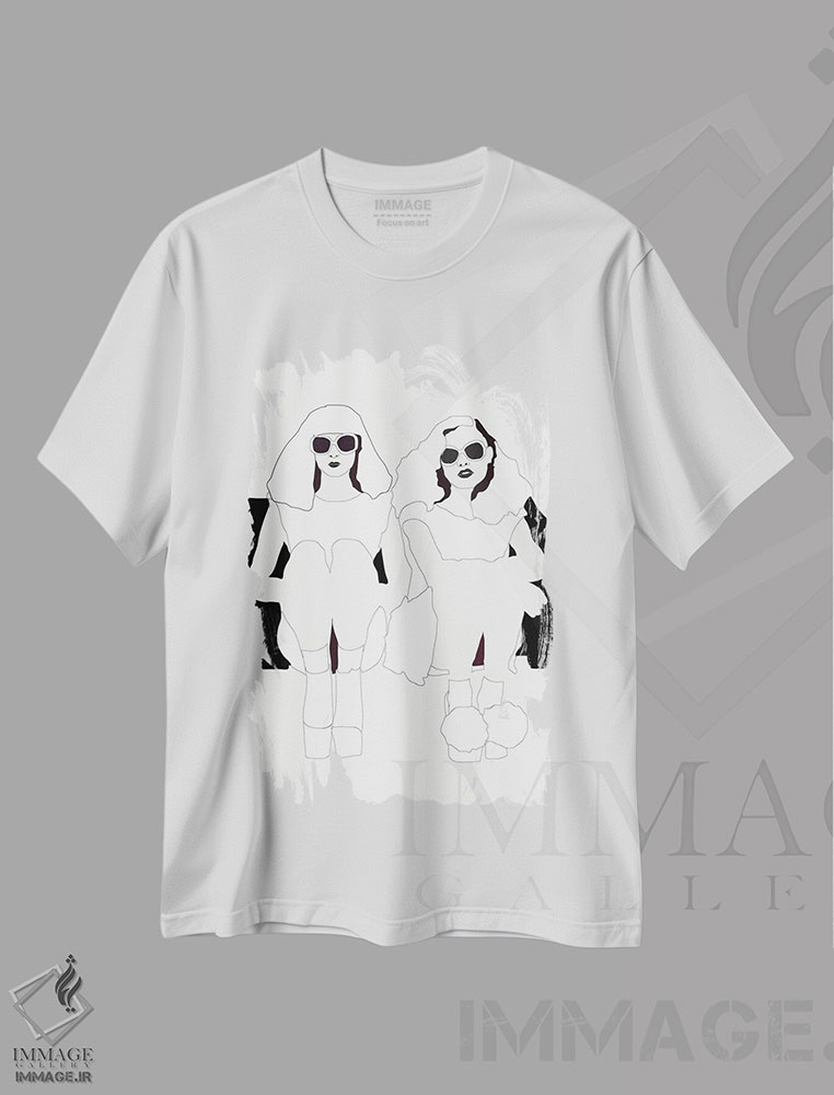تیشرت طرح دار نشستن دور هم، تزئینی اثر آنا مک کی | immage.ir