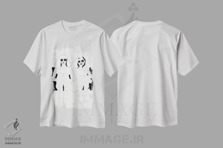 تیشرت طرح دار نشستن دور هم، تزئینی اثر آنا مک کی | immage.ir