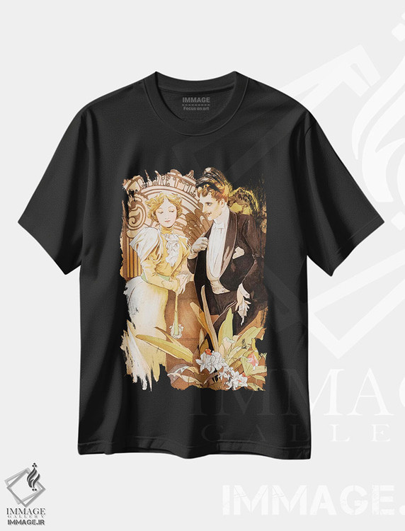 تیشرت طرح دار دلبری، وینتیج و رترو اثر آلفونس موخا | فروشگاه ایماژ