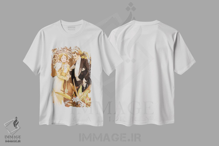 تیشرت طرح دار دلبری، وینتیج و رترو اثر آلفونس موخا | immage.ir