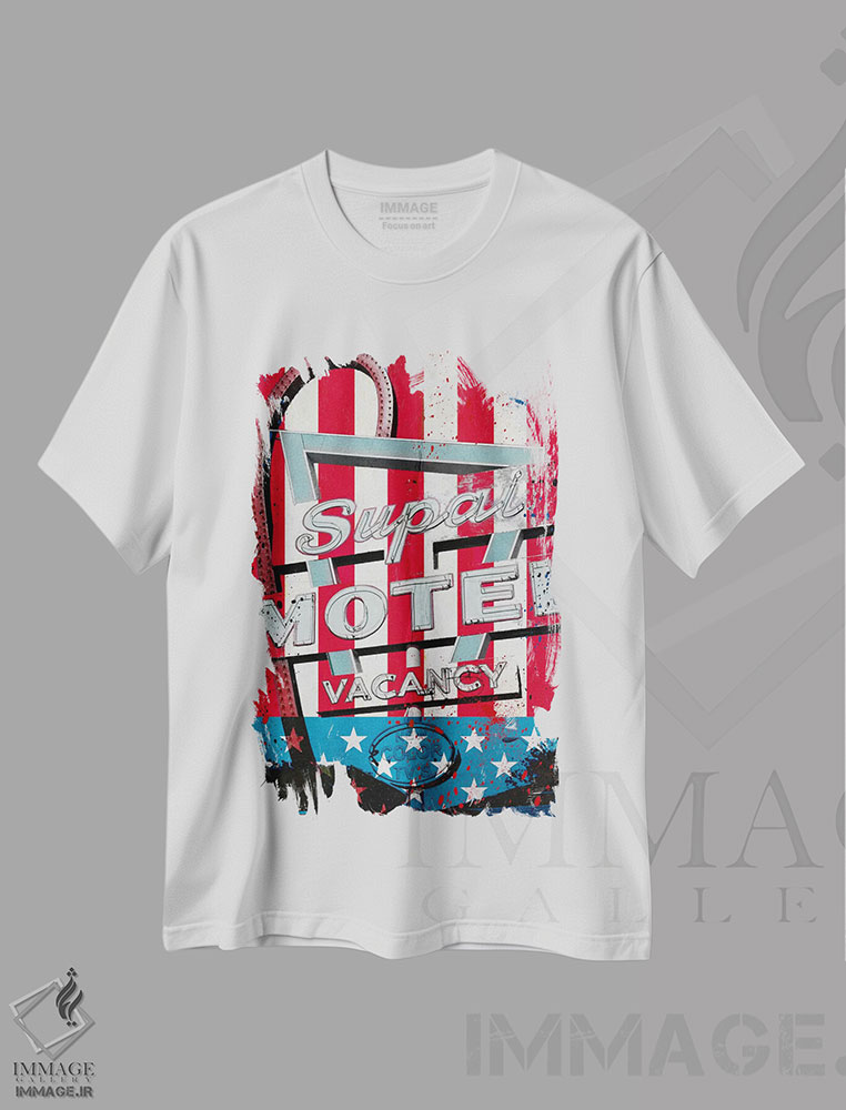 تیشرت طرح دار بمان سرخ، سفید و …، دکور آمریکایی اثر فایو بای فایو کالکتیو | immage.ir