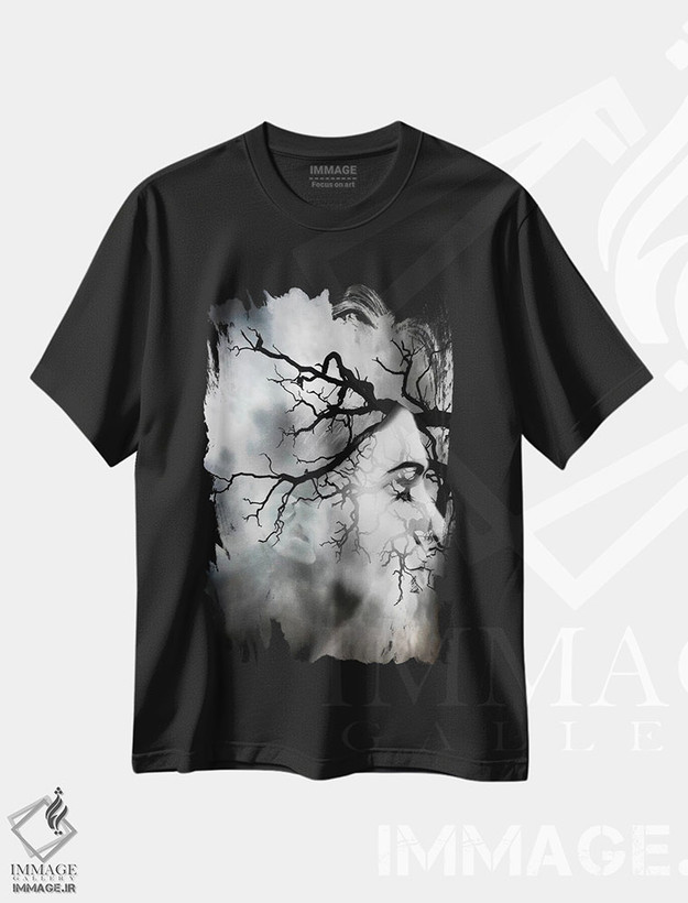 تیشرت طرح دار هوای بد، عکاسی سیاه و سفید اثر تاتیانا آم رِین | فروشگاه ایماژ