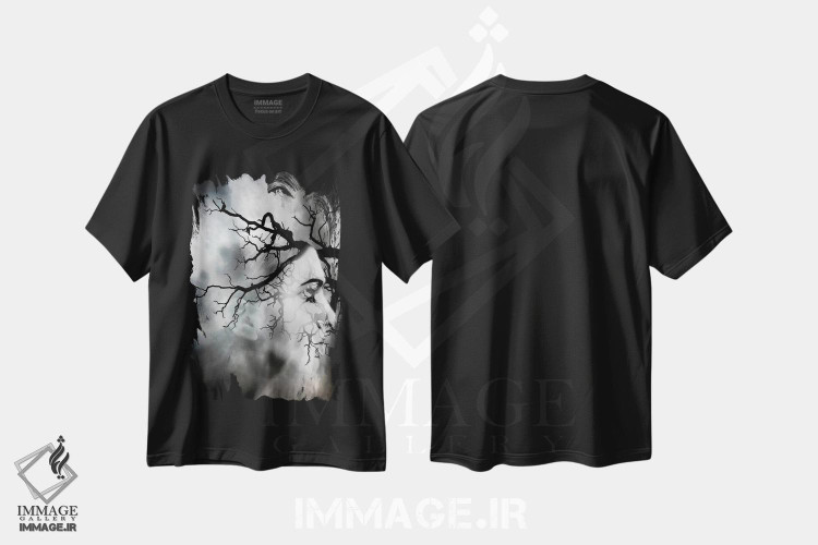 تیشرت طرح دار هوای بد، عکاسی سیاه و سفید اثر تاتیانا آم رِین | فروشگاه ایماژ