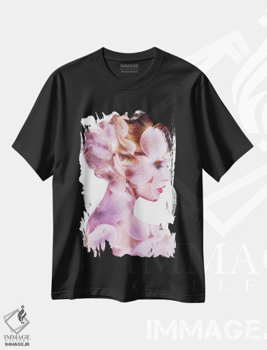 تیشرت طرح دار شکوفه، عکاسی دو نوردهی اثر تاتیانا آم رِین | فروشگاه ایماژ
