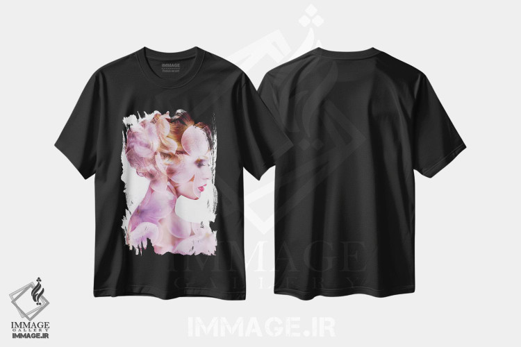 تیشرت طرح دار شکوفه، عکاسی دو نوردهی اثر تاتیانا آم رِین | فروشگاه ایماژ