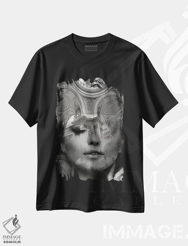 تیشرت طرح دار کلیسا، عکاسی سیاه و سفید اثر تاتیانا آم رِین | فروشگاه ایماژ