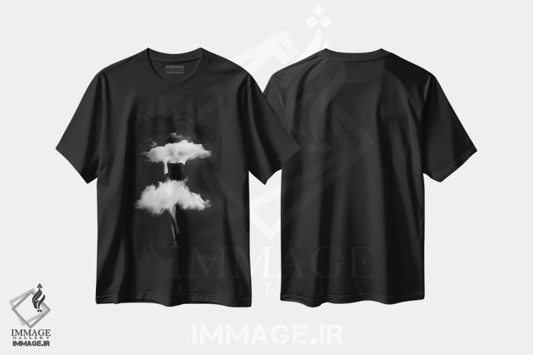 تیشرت طرح دار ابرها، عکاسی سیاه و سفید اثر تاتیانا آم رِین | فروشگاه ایماژ