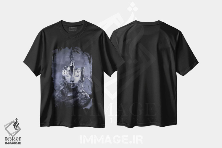 تیشرت طرح دار تاریکی، عکاسی دو نوردهی اثر تاتیانا آم رِین | فروشگاه ایماژ