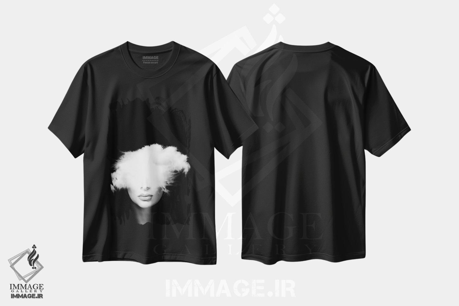تیشرت طرح دار سر در ابرها، عکاسی دو نوردهی اثر تاتیانا آم رِین | فروشگاه ایماژ