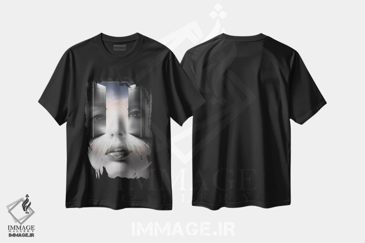 تیشرت طرح دار ذهنت را باز کن، عکاسی دو نوردهی اثر تاتیانا آم رِین | فروشگاه ایماژ