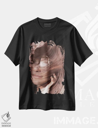تیشرت طرح دار زمان، عکاسی دو نوردهی اثر تاتیانا آم رِین | فروشگاه ایماژ