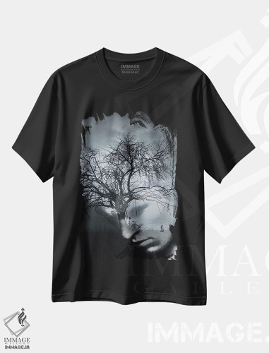 تیشرت طرح دار مرد درختی II، عکاسی دو نوردهی اثر تاتیانا آم رِین | فروشگاه ایماژ