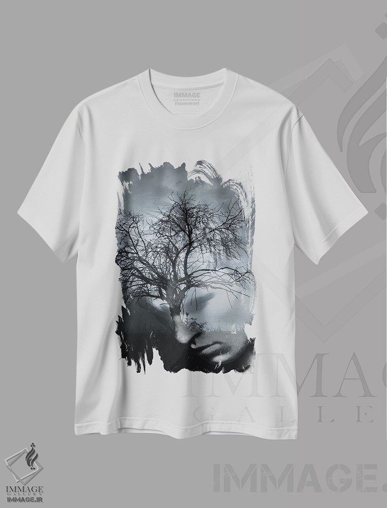 تیشرت طرح دار مرد درختی II، عکاسی دو نوردهی اثر تاتیانا آم رِین | immage.ir