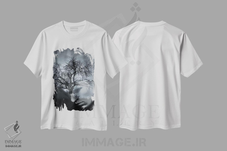 تیشرت طرح دار مرد درختی II، عکاسی دو نوردهی اثر تاتیانا آم رِین | immage.ir
