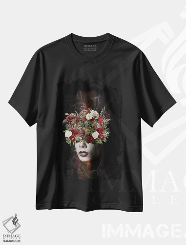 تیشرت طرح دار گل، عکاسی دو نوردهی اثر تاتیانا آم رِین | فروشگاه ایماژ