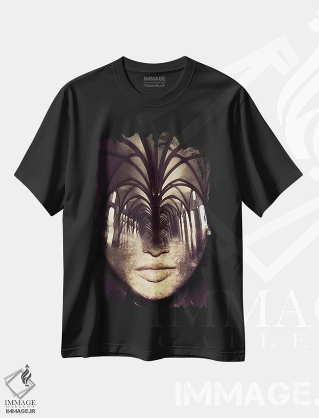 تیشرت طرح دار راهرو قوسی، عکاسی دو نوردهی اثر تاتیانا آم رِین | فروشگاه ایماژ