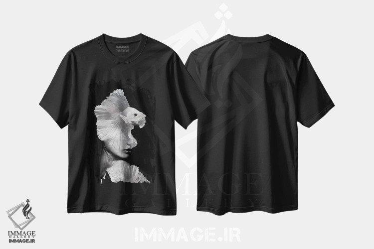 تیشرت طرح دار ماهیگیری V، عکاسی دو نوردهی اثر تاتیانا آم رِین | فروشگاه ایماژ