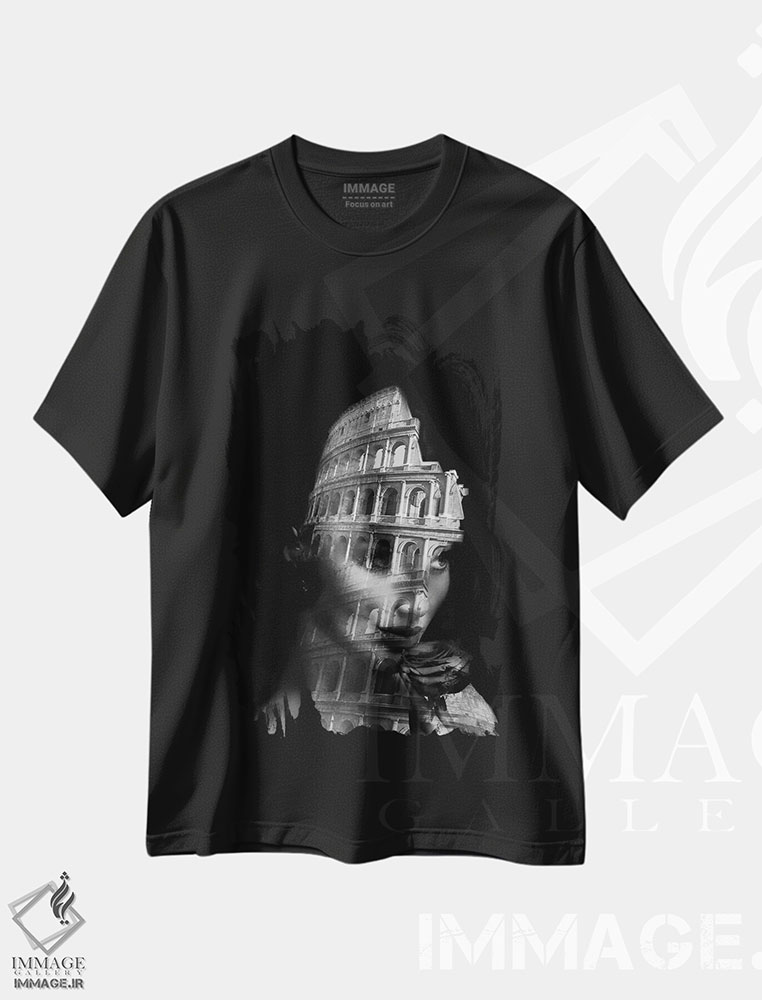 تیشرت طرح دار کولوسئوم، مدیوم اثر تاتیانا آم رِین | فروشگاه ایماژ