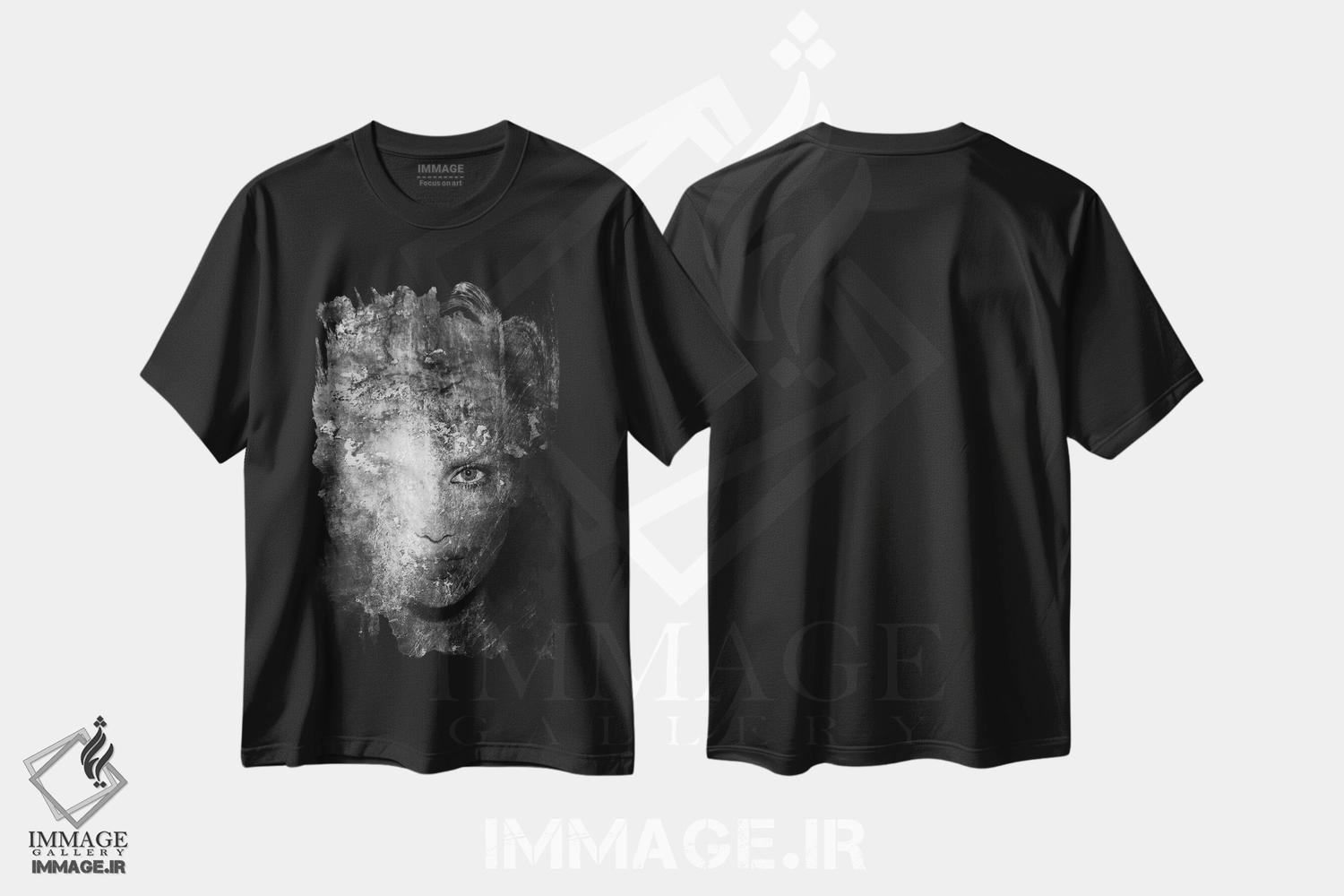 تیشرت طرح دار سیاه و سفید III، عکاسی سیاه و سفید اثر تاتیانا آم رِین | فروشگاه ایماژ
