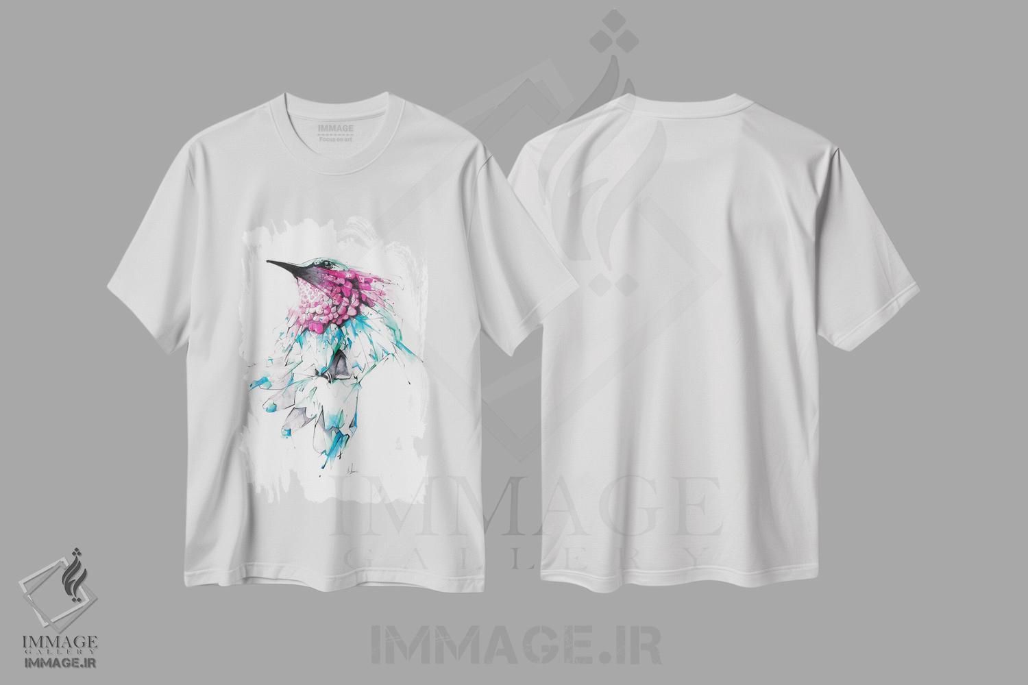 تیشرت طرح دار مرغ مگس خوار، هنر دیجیتال اثر الکسیس مارکو | immage.ir