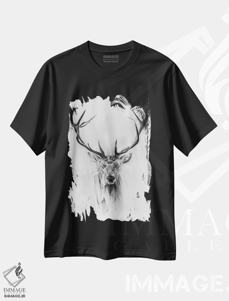 تیشرت طرح دار گوزن قرمز، هنر دیجیتال اثر الکسیس مارکو | فروشگاه ایماژ