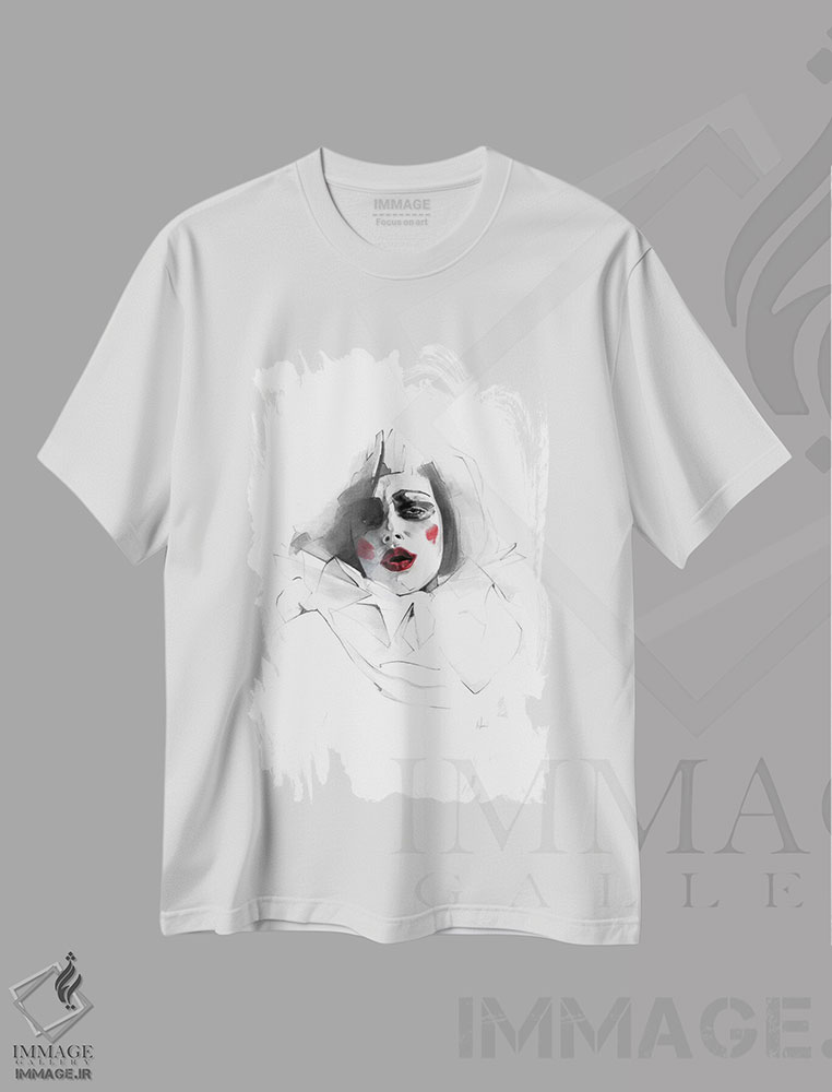 تیشرت طرح دار لب های قرمز، هنر دیجیتال اثر الکسیس مارکو | immage.ir
