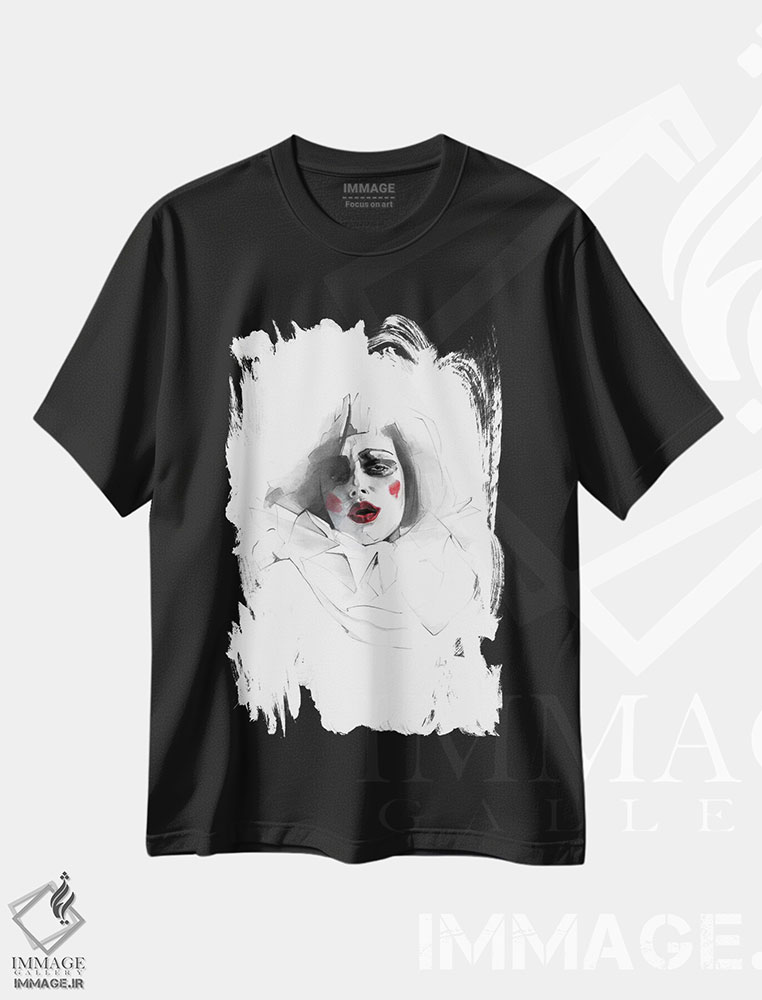 تیشرت طرح دار لب های قرمز، هنر دیجیتال اثر الکسیس مارکو | فروشگاه ایماژ