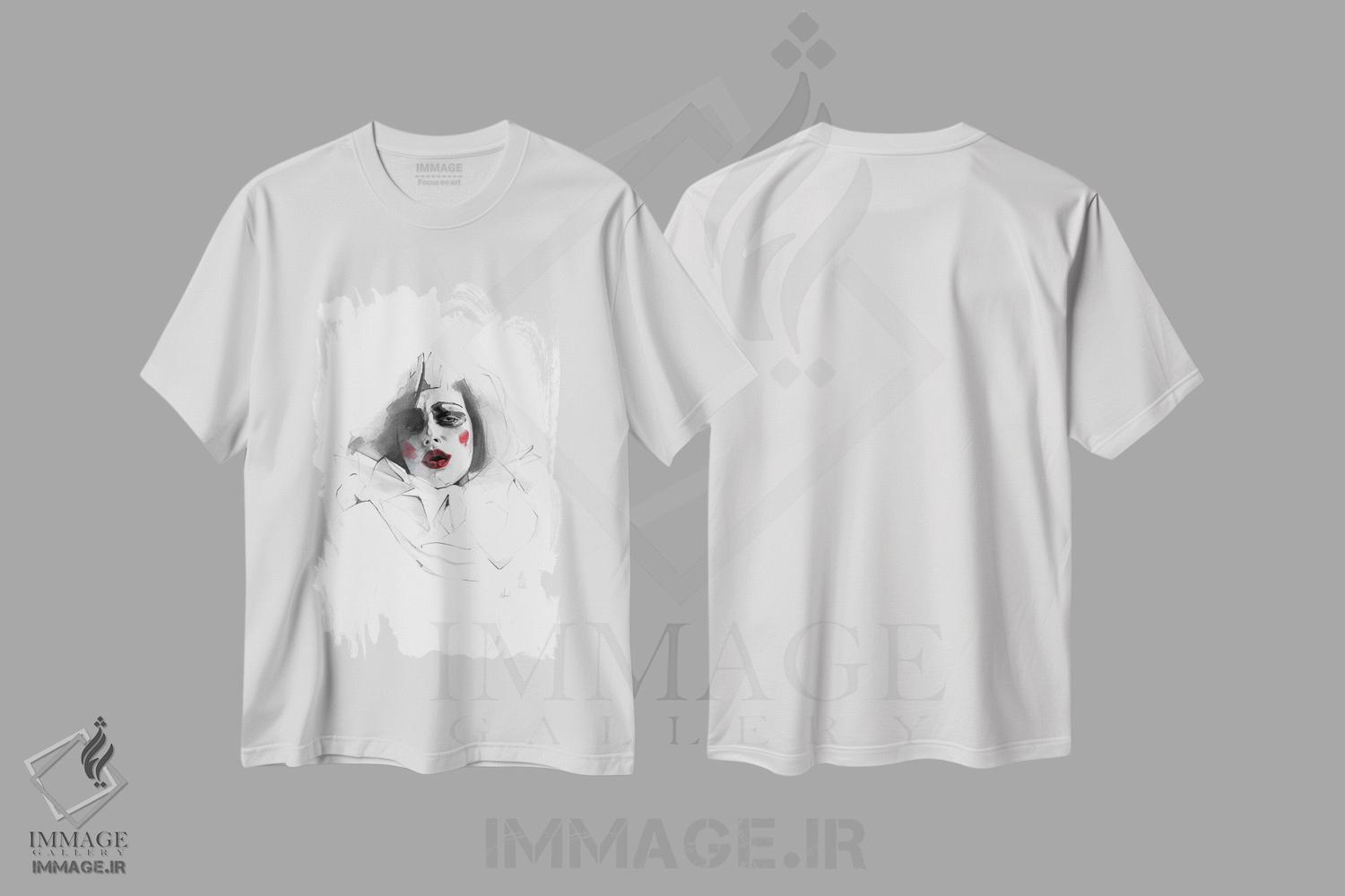 تیشرت طرح دار لب های قرمز، هنر دیجیتال اثر الکسیس مارکو | immage.ir
