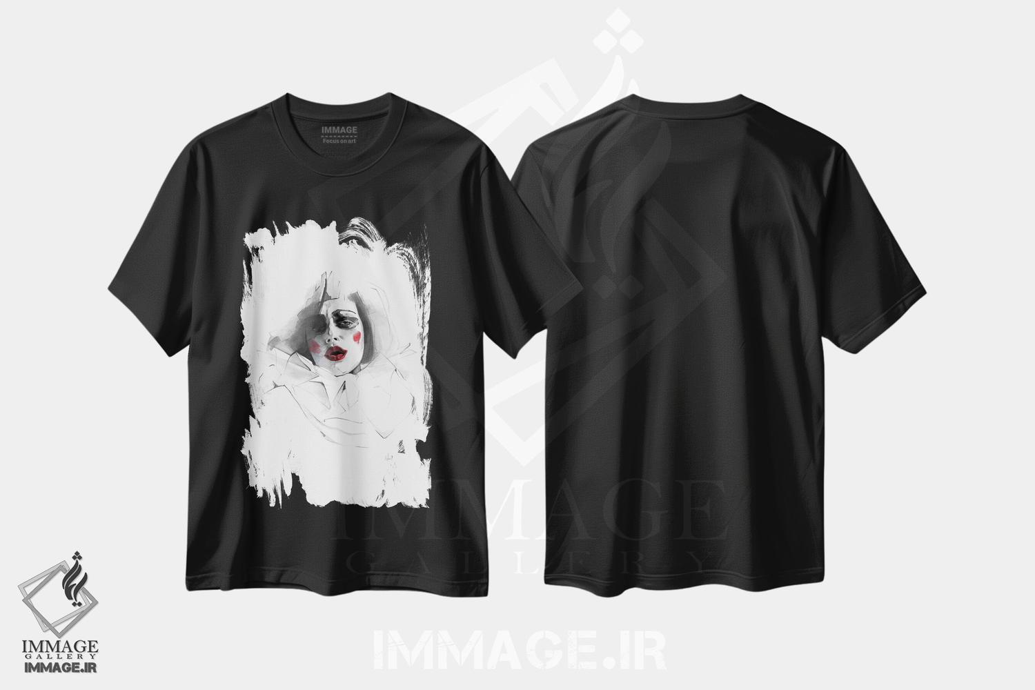 تیشرت طرح دار لب های قرمز، هنر دیجیتال اثر الکسیس مارکو | فروشگاه ایماژ