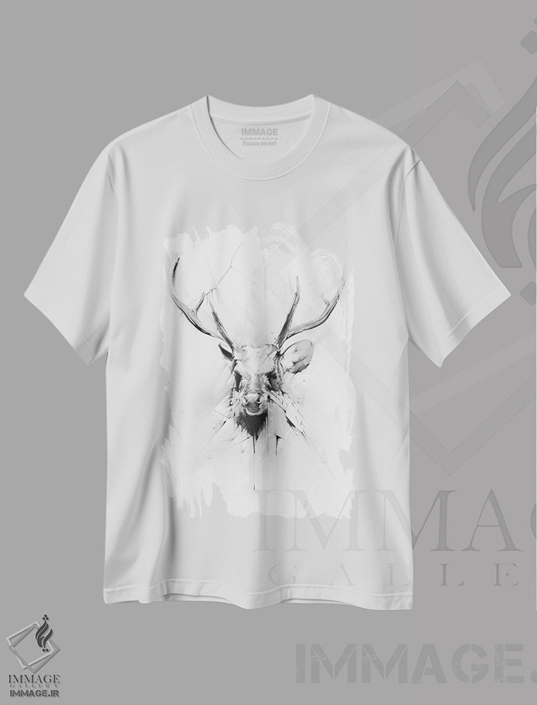 تیشرت طرح دار گوزن نر، هنر دیجیتال اثر الکسیس مارکو | immage.ir