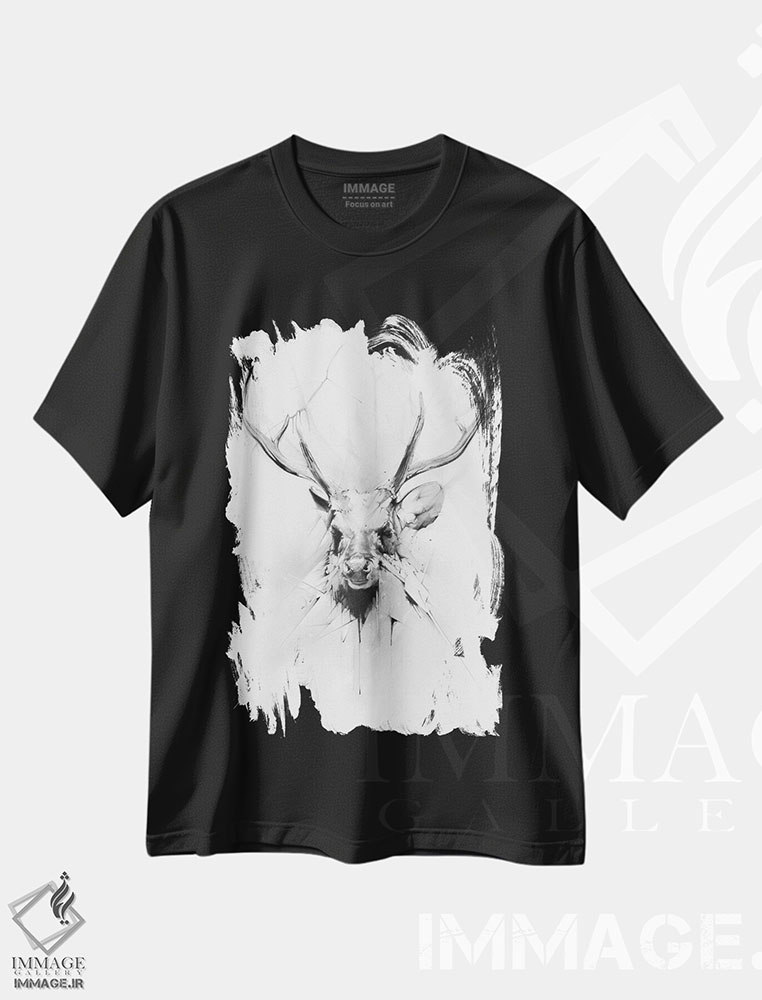 تیشرت طرح دار گوزن نر، هنر دیجیتال اثر الکسیس مارکو | فروشگاه ایماژ