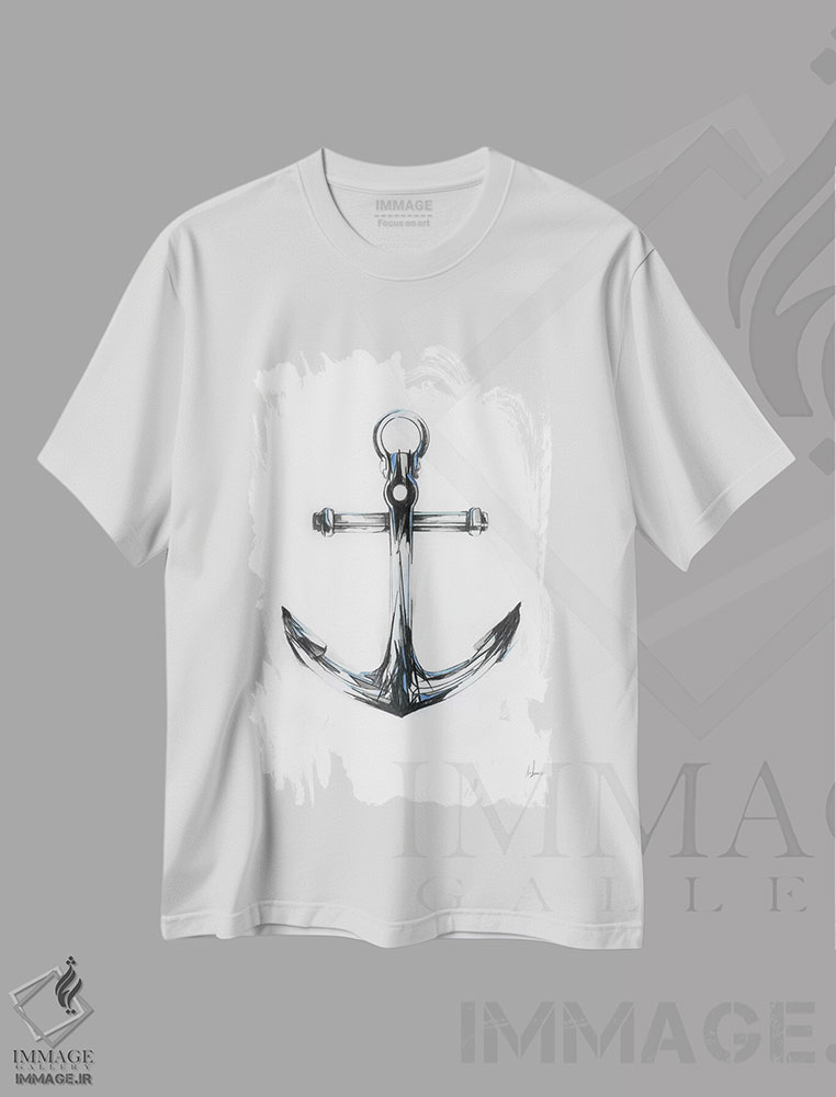 تیشرت طرح دار لنگر آبی، هنر دیجیتال اثر الکسیس مارکو | immage.ir